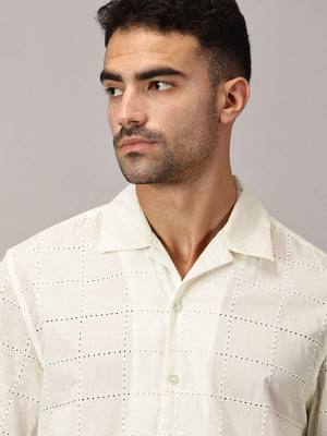 Cloudform Cuban Collar Shirt – Ivory - Regalwolf