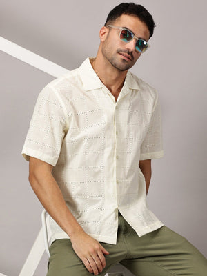 Cloudform Cuban Collar Shirt – Ivory - Regalwolf