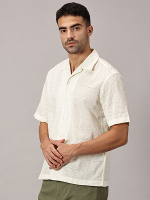 Cloudform Cuban Collar Shirt – Ivory - Regalwolf