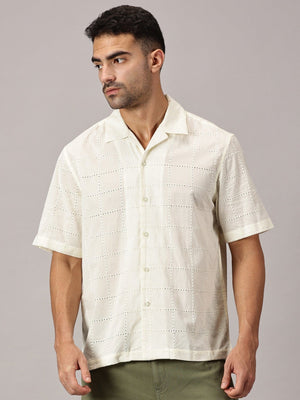 Cloudform Cuban Collar Shirt – Ivory - Regalwolf