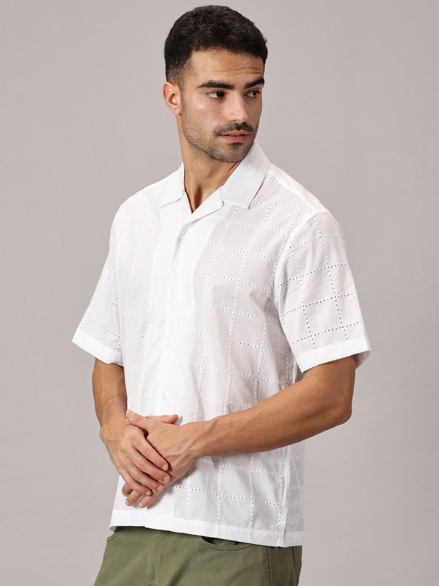 Cloudform Cuban Collar Shirt - White - Regalwolf