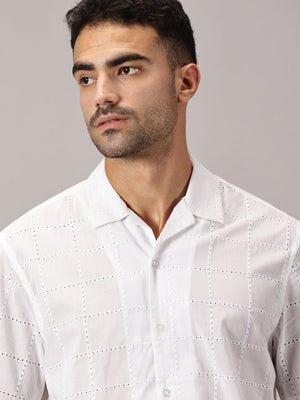 Cloudform Cuban Collar Shirt - White - Regalwolf