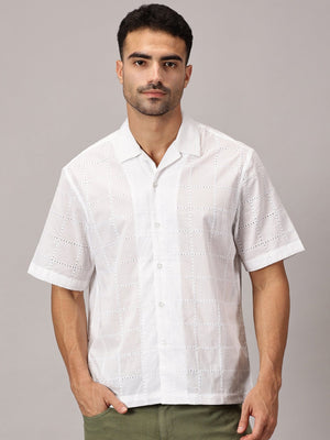 Cloudform Cuban Collar Shirt - White - Regalwolf