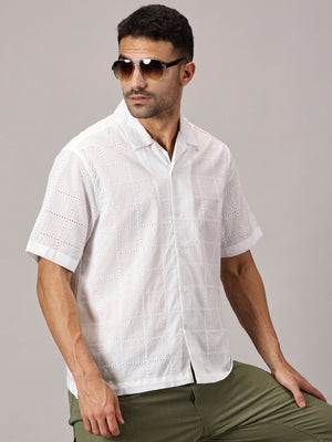 Cloudform Cuban Collar Shirt - White - Regalwolf