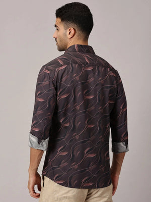 Ember Storm Slim Fit Digital Cotton Shirt - Regalwolf