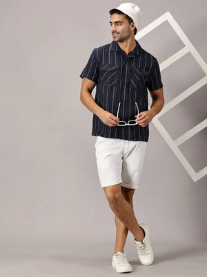 Navy Onyx Dobby Stretch Utility Shirt - Regalwolf