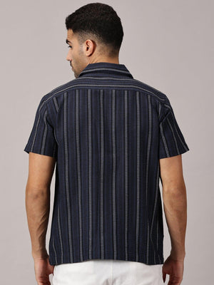 Navy Onyx Dobby Stretch Utility Shirt - Regalwolf