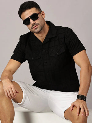 Onyx Grid Channel Dobby Utility Shirt - Regalwolf