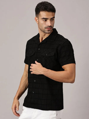 Onyx Grid Channel Dobby Utility Shirt - Regalwolf