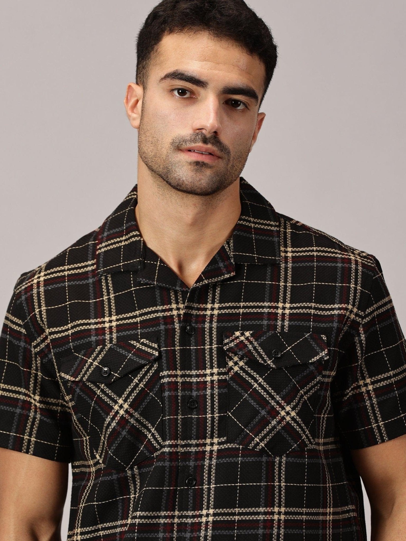 Onyx Check Heavy Dobby Utility Shirt – Regalwolf