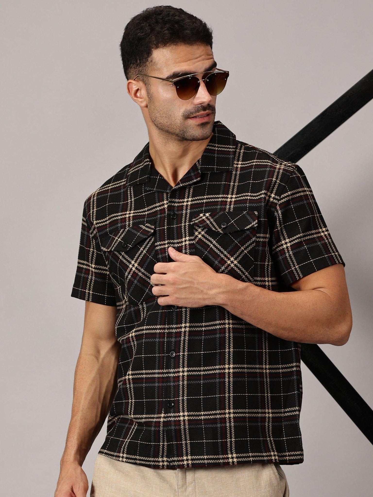 トップス GOOPiMADE Utility Check Shirt Onyx Check Heavy Dobby Utility Shirt – Regalwolf